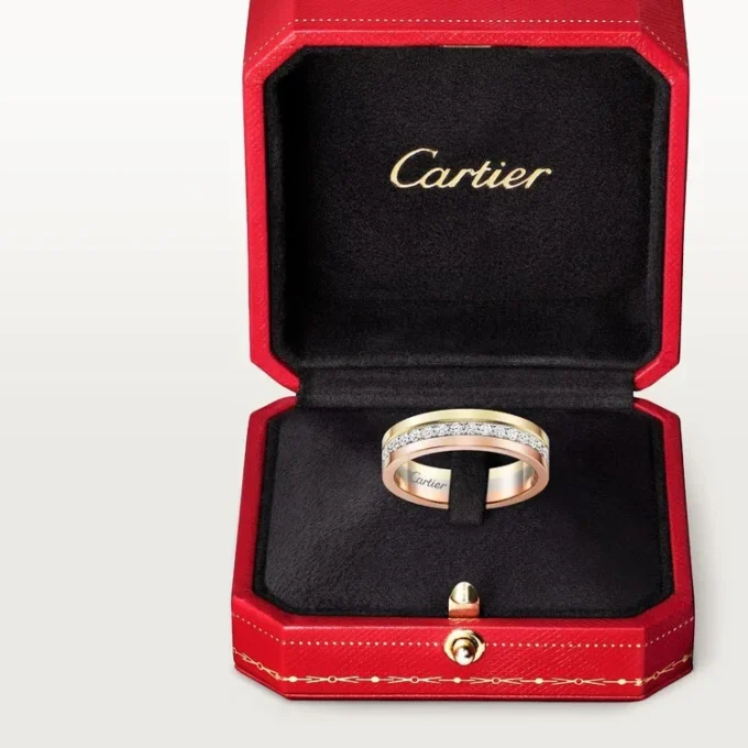 Fede nuziale Vendome Louis Cartier, larghezza 4,8 mm, pavé
