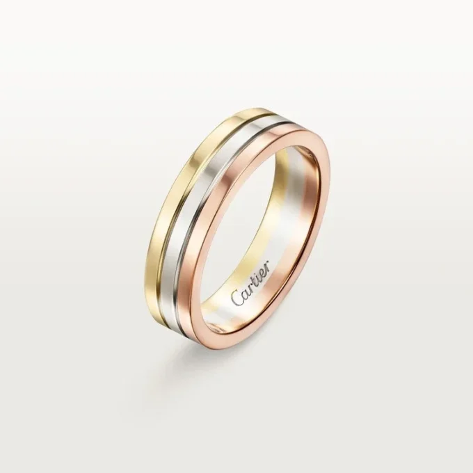 Fede nuziale Vendome Louis Cartier – Oro bianco, oro giallo, oro rosa – Cartier