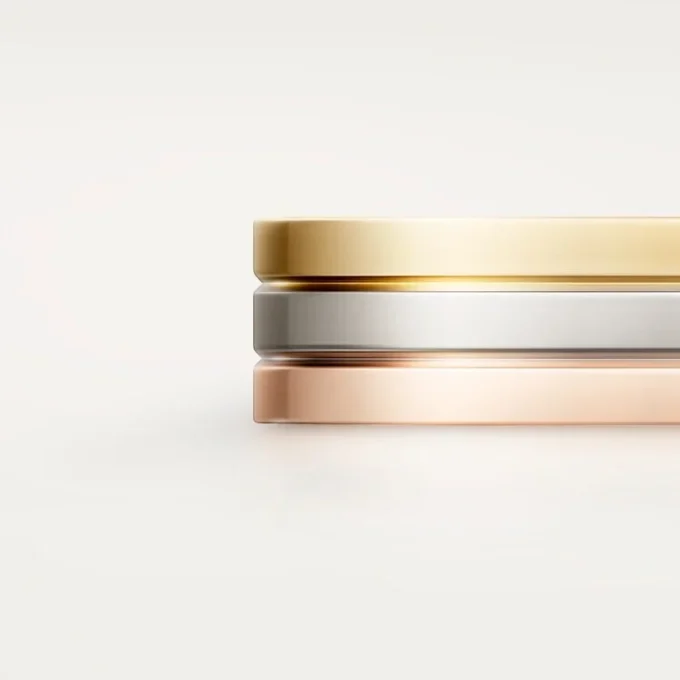 Fede nuziale Vendome Louis Cartier – Oro bianco, oro giallo, oro rosa – Cartier