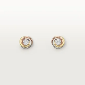 Orecchini a bottone Trinity, 2 diamanti