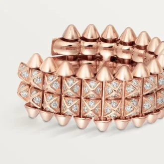 Orecchini a cerchio Clash De Cartier, a doppia fila, con pavé