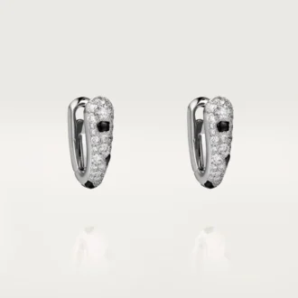 Orecchini a cerchio piccoli Panthere Diamond, oro bianco | Cartier Us