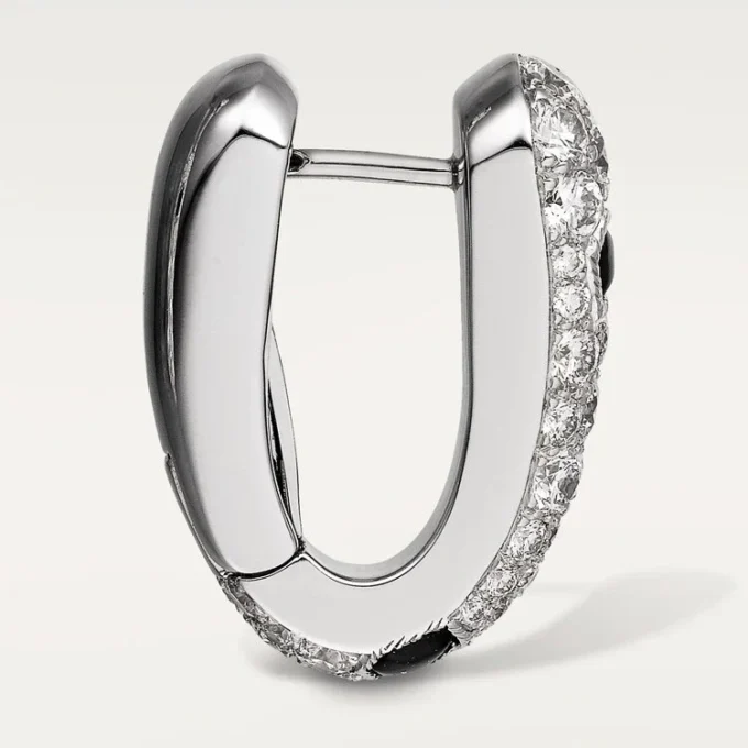 Orecchini a cerchio piccoli Panthere Diamond, oro bianco | Cartier Us