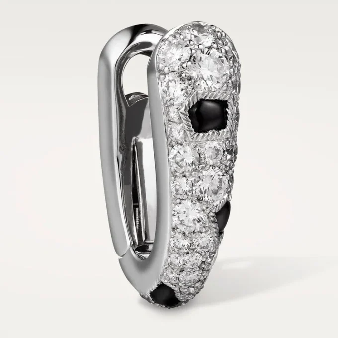 Orecchini a cerchio piccoli Panthere Diamond, oro bianco | Cartier Us