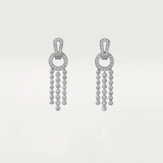 Orecchini Agrafe, diamanti taglio brillante, pavé