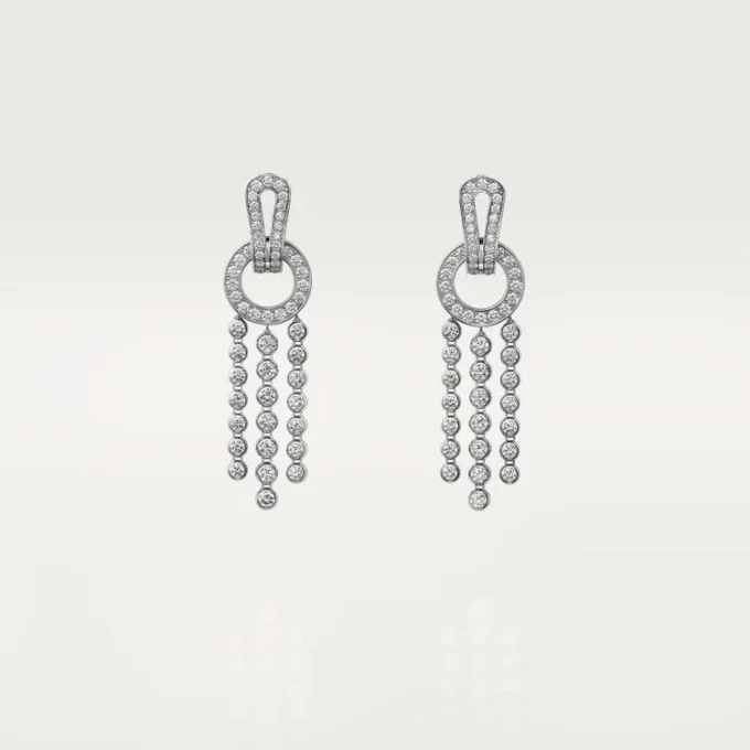 Orecchini Agrafe, diamanti taglio brillante, pavé