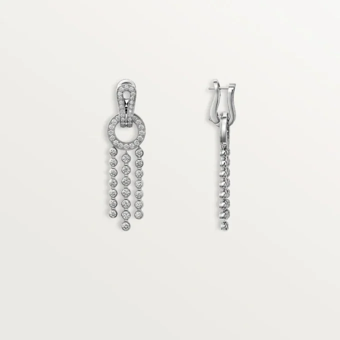 Orecchini Agrafe, diamanti taglio brillante, pavé