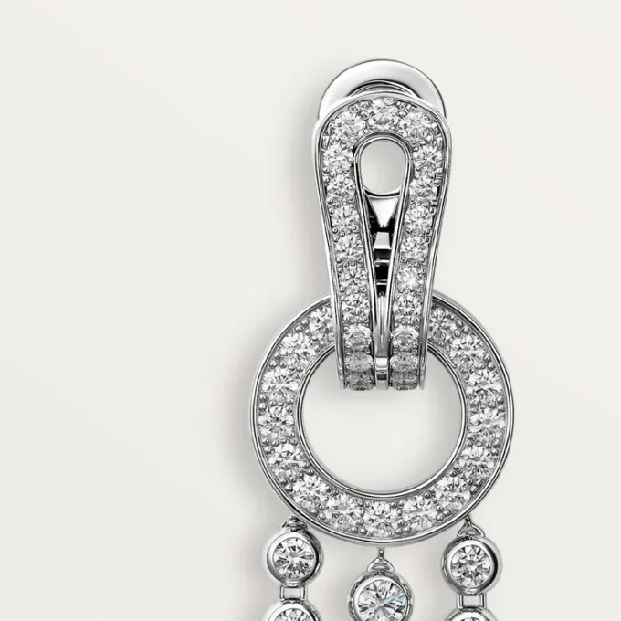 Orecchini Agrafe, diamanti taglio brillante, pavé