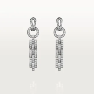 Orecchini Agrafe – Oro bianco, diamanti – Cartier
