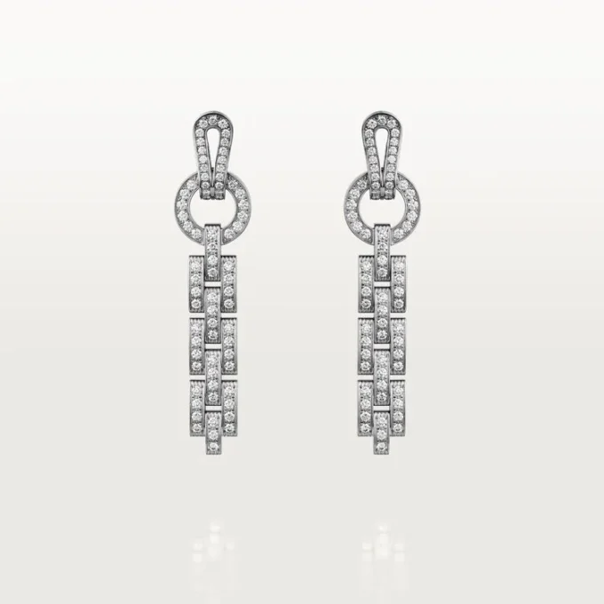 Orecchini Agrafe – Oro bianco, diamanti – Cartier