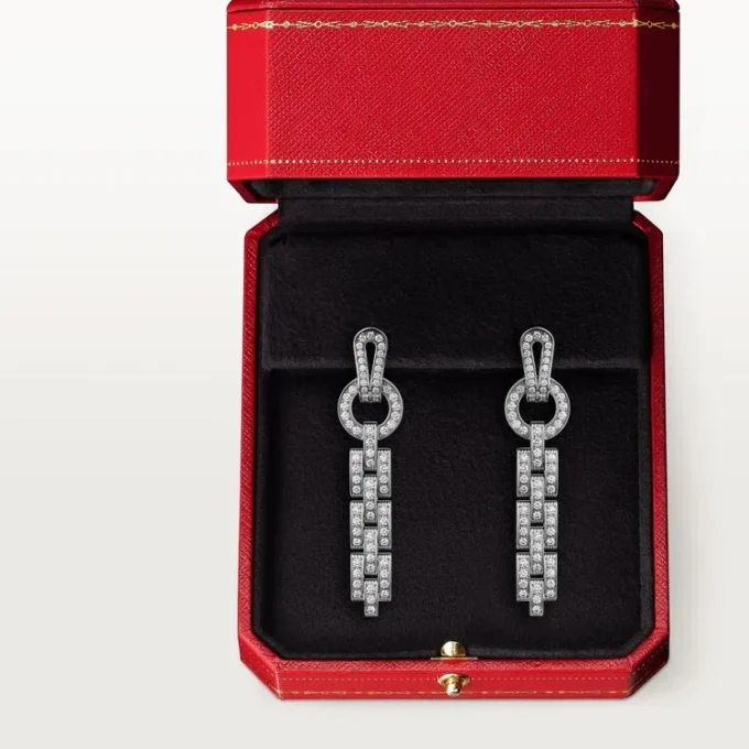 Orecchini Agrafe – Oro bianco, diamanti – Cartier