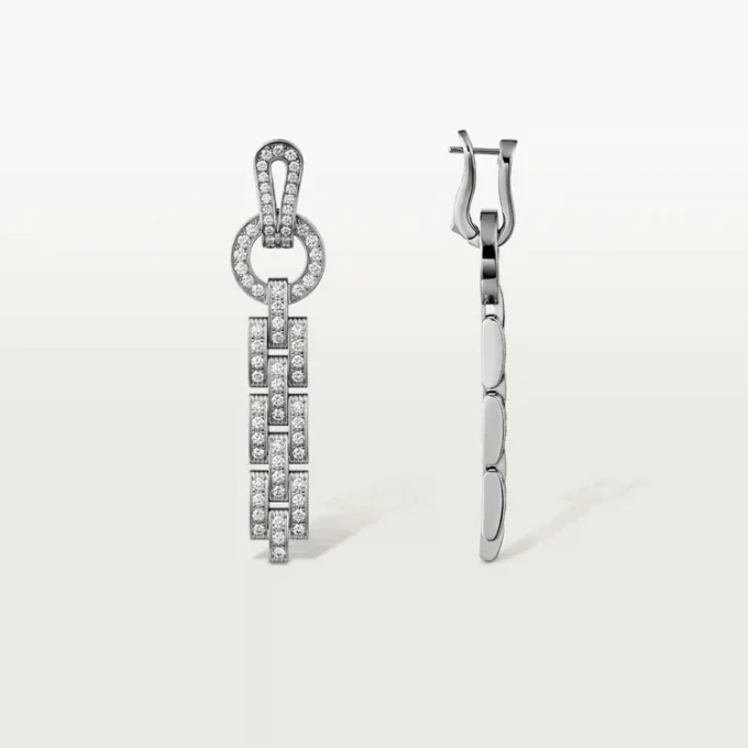 Orecchini Agrafe – Oro bianco, diamanti – Cartier