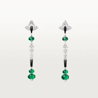 Orecchini En Equilibre, smeraldo, pavé