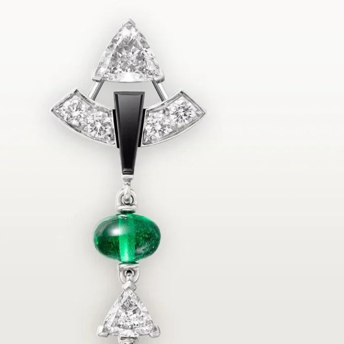 Orecchini En Equilibre, smeraldo, pavé