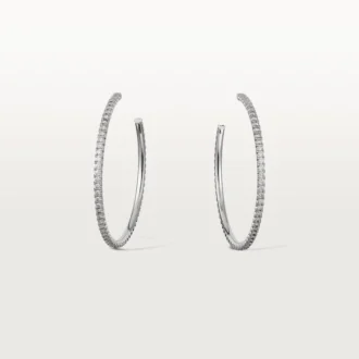 Orecchini Etincelle De Cartier, modello grande – Oro bianco, diamanti – Cartier