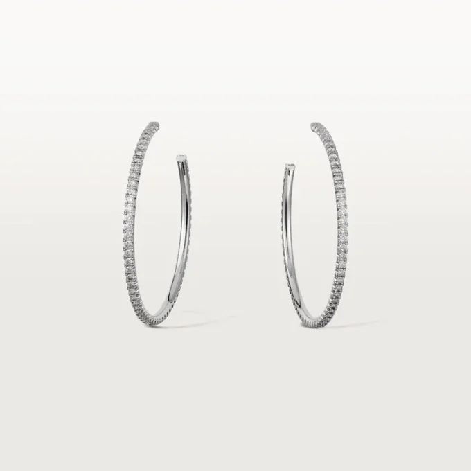 Orecchini Etincelle De Cartier, modello grande – Oro bianco, diamanti – Cartier