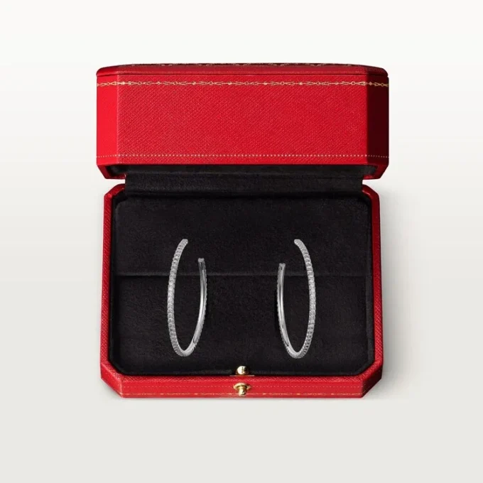 Orecchini Etincelle De Cartier, modello grande – Oro bianco, diamanti – Cartier