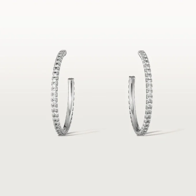 Orecchini Etincelle De Cartier, modello medio – Oro bianco, diamanti – Cartier