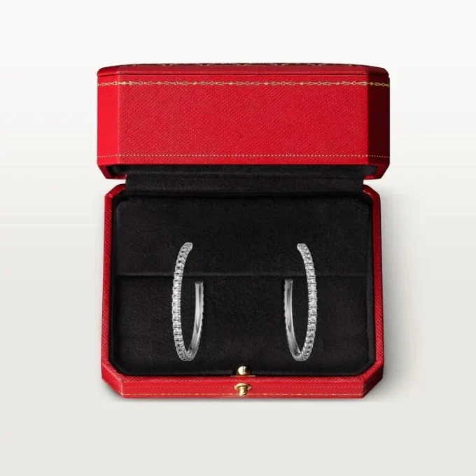 Orecchini Etincelle De Cartier, modello medio – Oro bianco, diamanti – Cartier