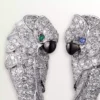 Orecchini Faune Et Flore De Cartier, gocce di smeraldo, pavé