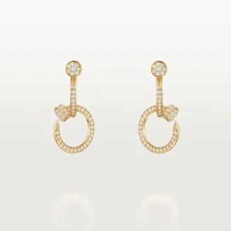 Orecchini Juste Un Clou, doppi, con pavé