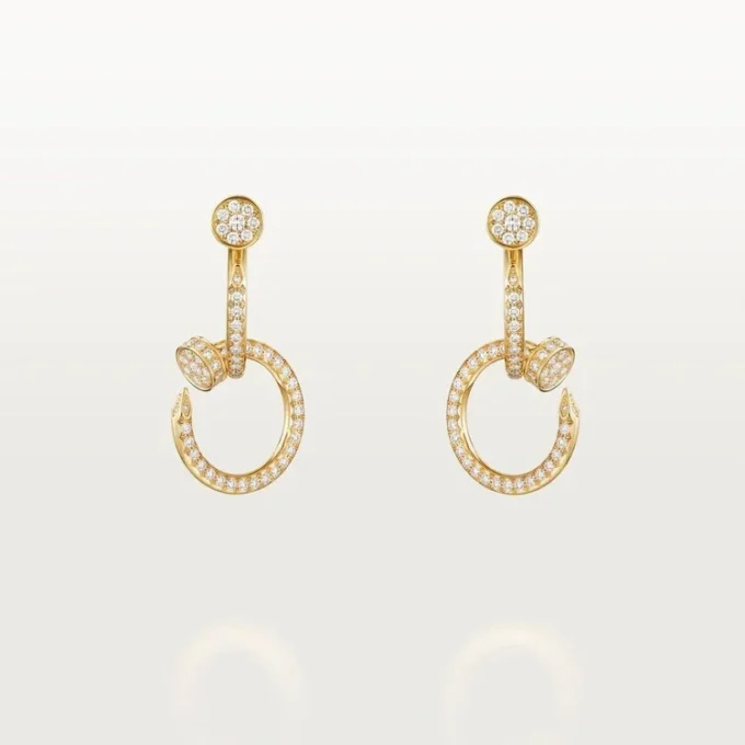 Orecchini Juste Un Clou, doppi, con pavé