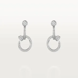 Orecchini Juste Un Clou, doppi, con pavé
