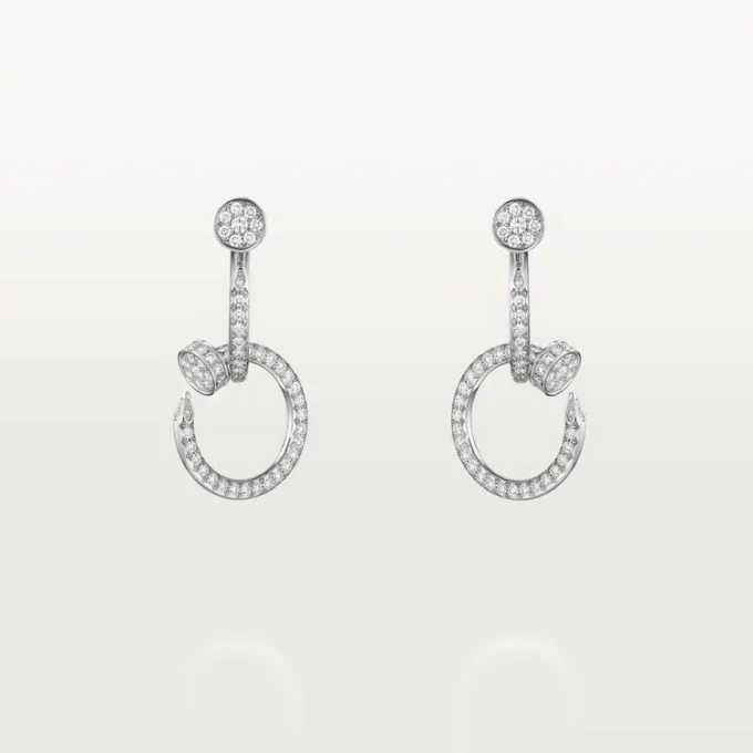 Orecchini Juste Un Clou, doppi, con pavé
