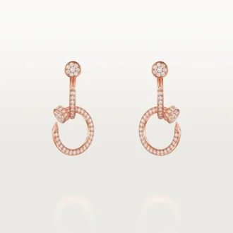 Orecchini Juste Un Clou, doppi, con pavé