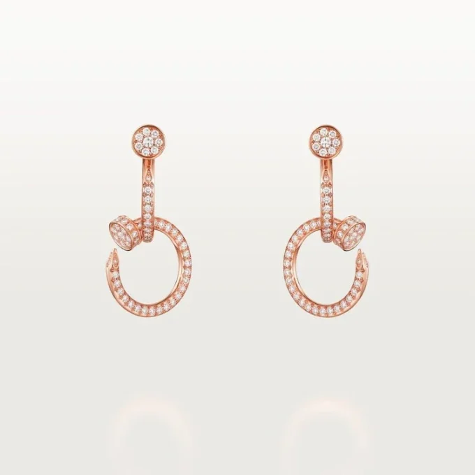 Orecchini Juste Un Clou, doppi, con pavé