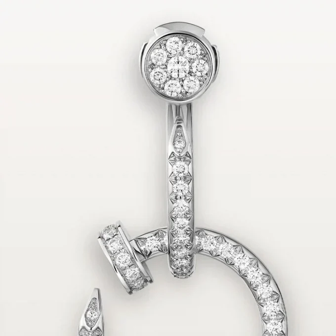 Orecchini Juste Un Clou, doppi, con pavé