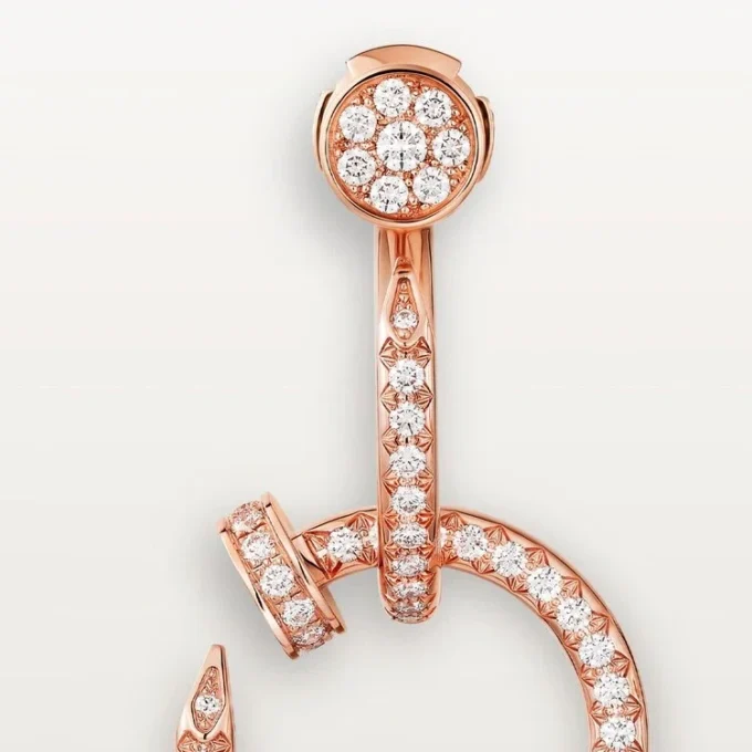 Orecchini Juste Un Clou, doppi, con pavé