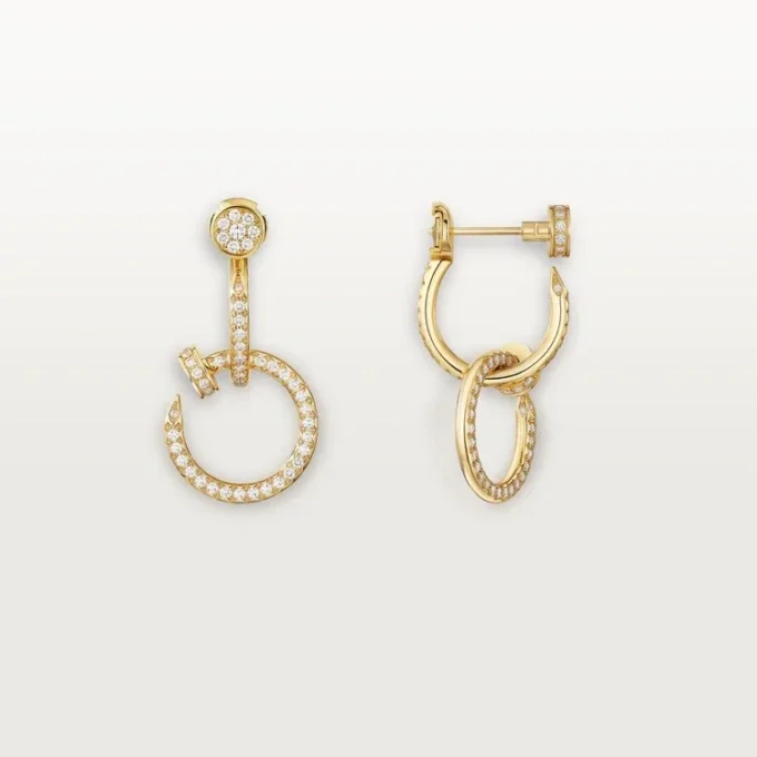 Orecchini Juste Un Clou, doppi, con pavé