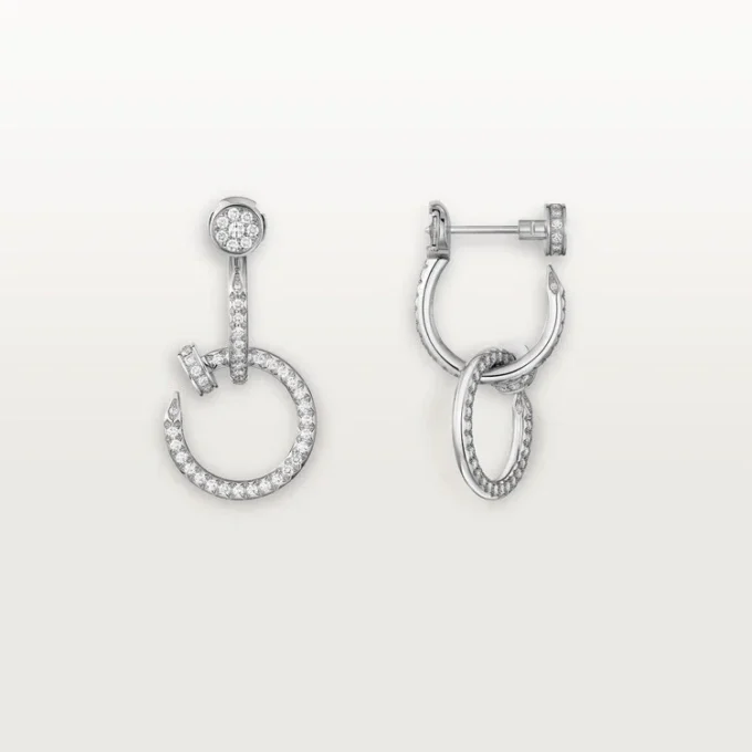 Orecchini Juste Un Clou, doppi, con pavé