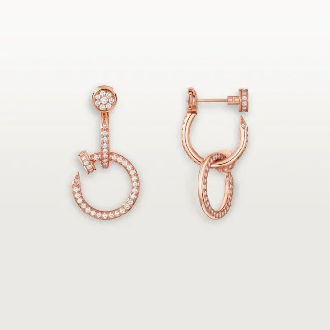 Orecchini Juste Un Clou, doppi, con pavé