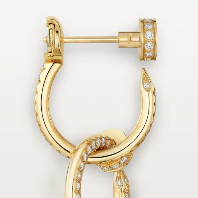 Orecchini Juste Un Clou, doppi, con pavé