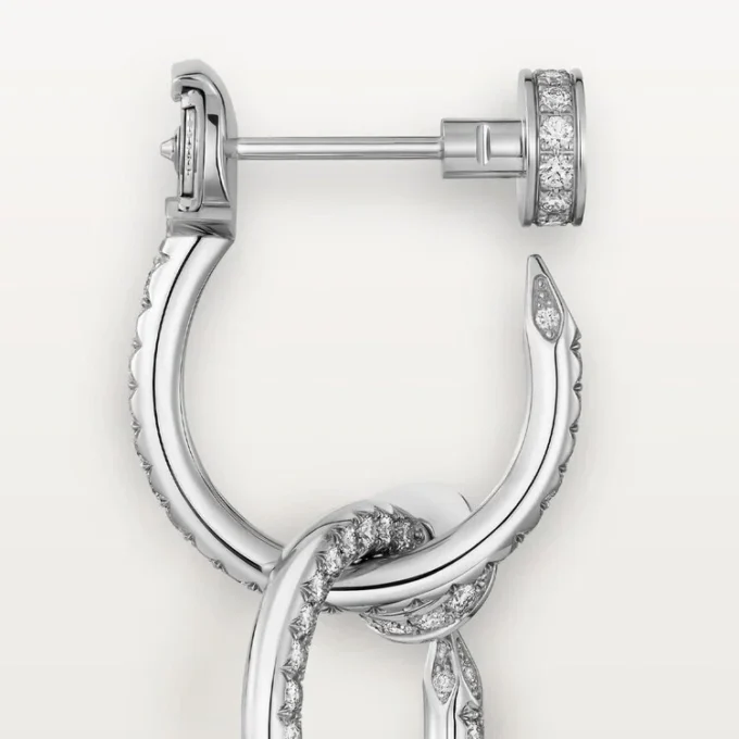 Orecchini Juste Un Clou, doppi, con pavé