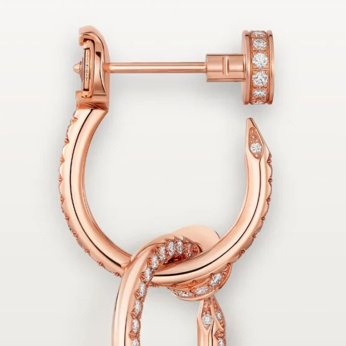 Orecchini Juste Un Clou, doppi, con pavé