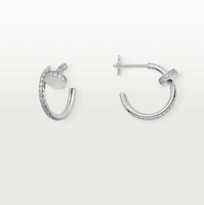 Orecchini Juste Un Clou – Oro bianco, diamanti – Cartier
