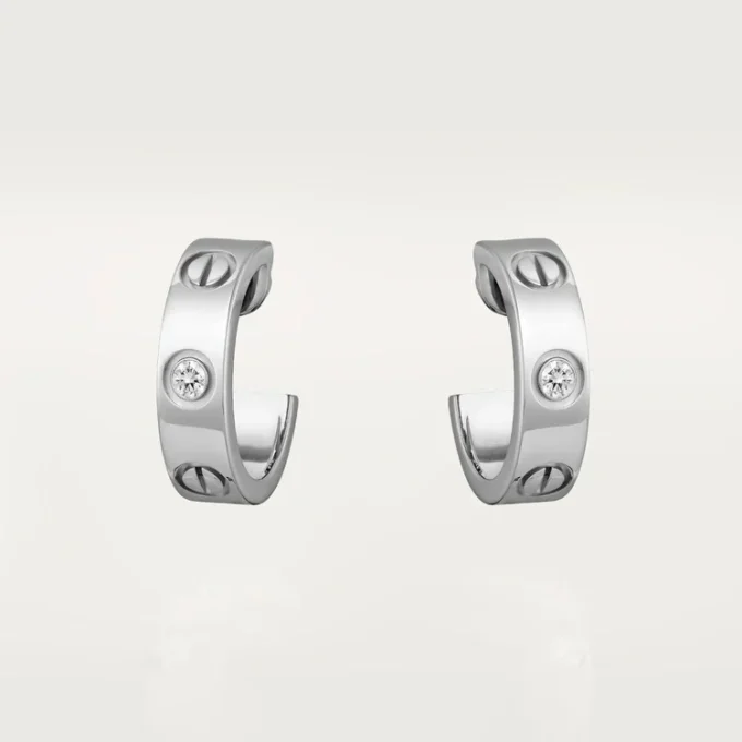 Orecchini Love, 2 diamanti – Oro bianco, Diamanti – Cartier