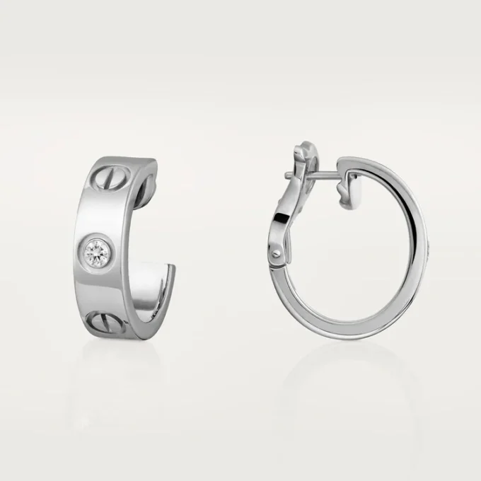 Orecchini Love, 2 diamanti – Oro bianco, Diamanti – Cartier