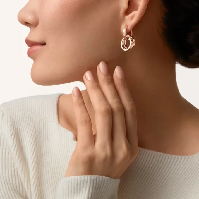 Orecchini Love, Multiwear, semi-pavé
