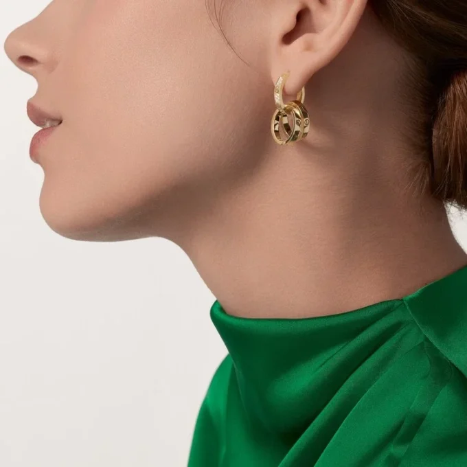 Orecchini Love, Multiwear, semi-pavé