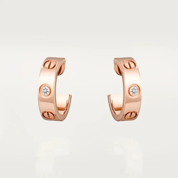 Orecchini Love – Oro rosa, diamanti – Cartier