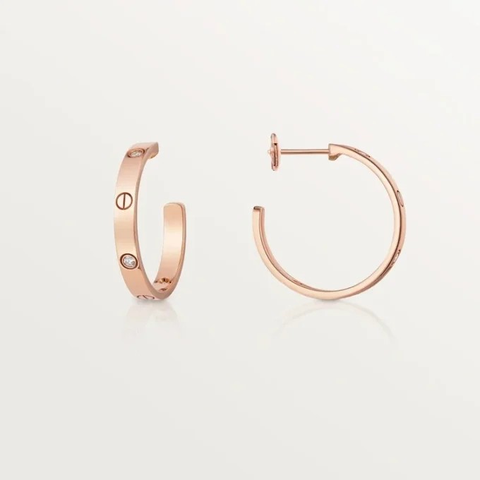Orecchini Love – Oro rosa, diamanti – Cartier