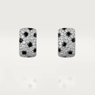 Orecchini Panthere De Cartier – Oro bianco, onice, diamanti – Cartier