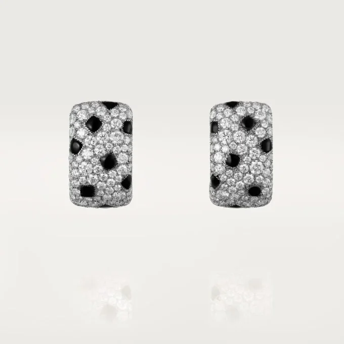 Orecchini Panthere De Cartier – Oro bianco, onice, diamanti – Cartier