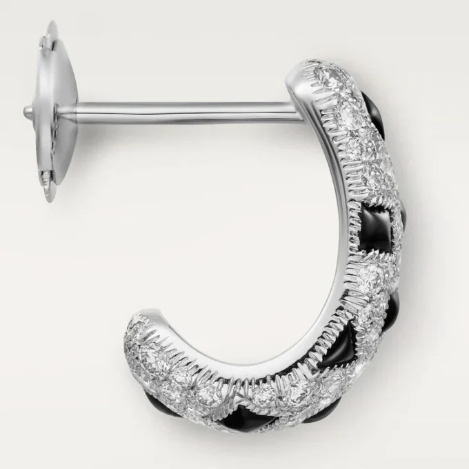 Orecchini Panthere De Cartier – Oro bianco, onice, diamanti – Cartier