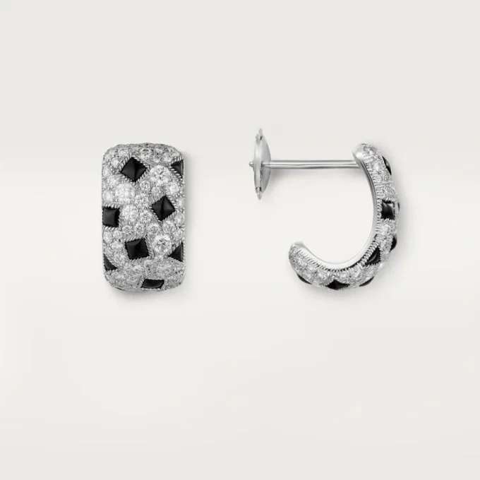 Orecchini Panthere De Cartier – Oro bianco, onice, diamanti – Cartier