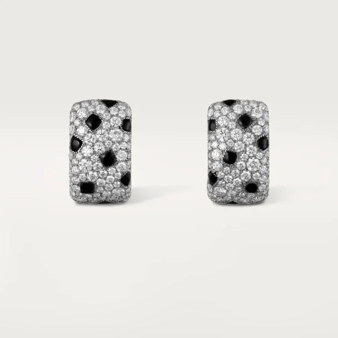 Orecchini Panthere De Cartier – Oro bianco, onice, diamanti – Cartier